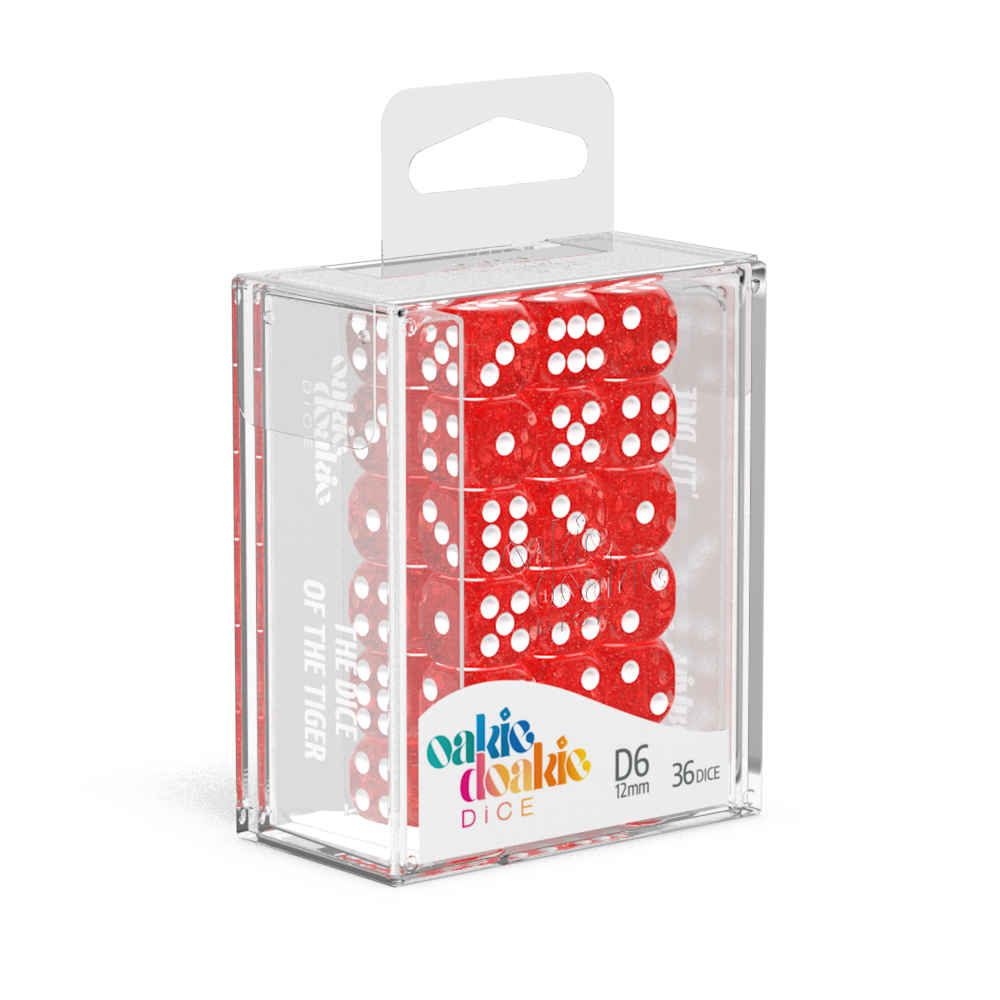 Oakie Doakie Dice Speckled - Red 12mm D6 Set Of 36
