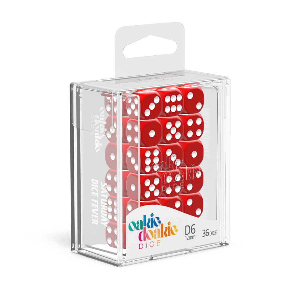 Oakie Doakie Dice Solid - Red 12mm D6 Set Of 36