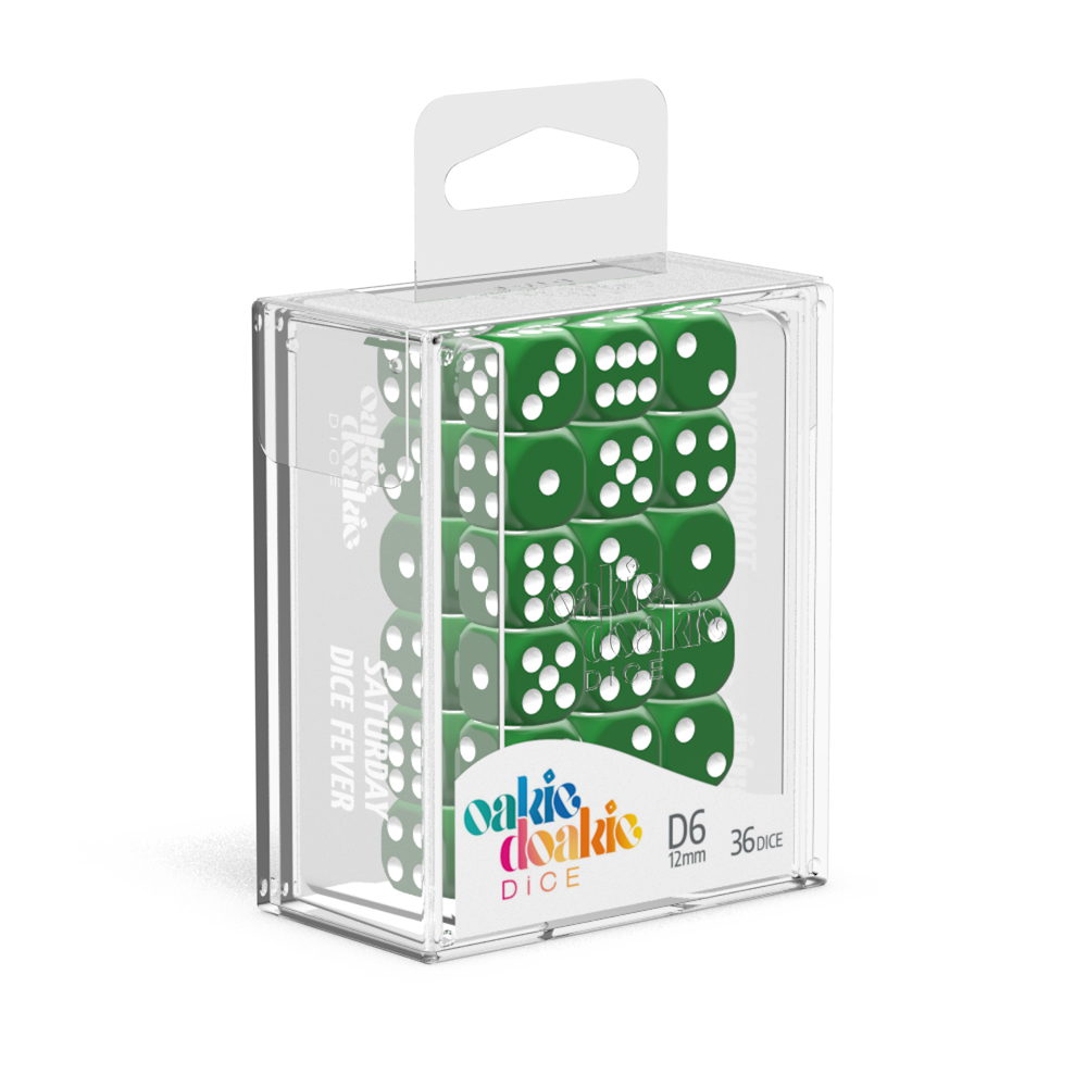 Oakie Doakie Dice Solid - Green 12mm D6 Set Of 36
