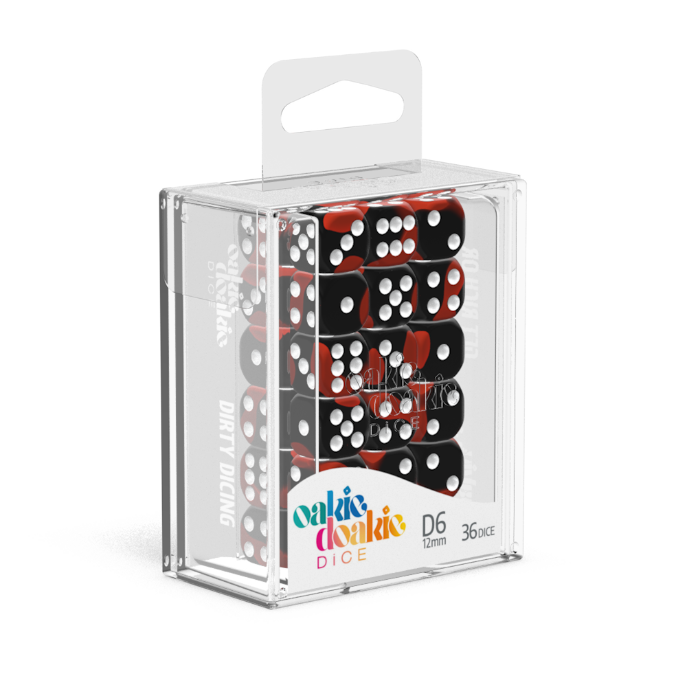 Oakie Doakie Dice Glow In The Dark - Lava 12mm D6 Set Of 36