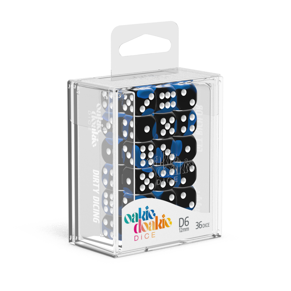 Oakie Doakie Dice Glow In The Dark - Deep Ocean 12mm D6 Set Of 36