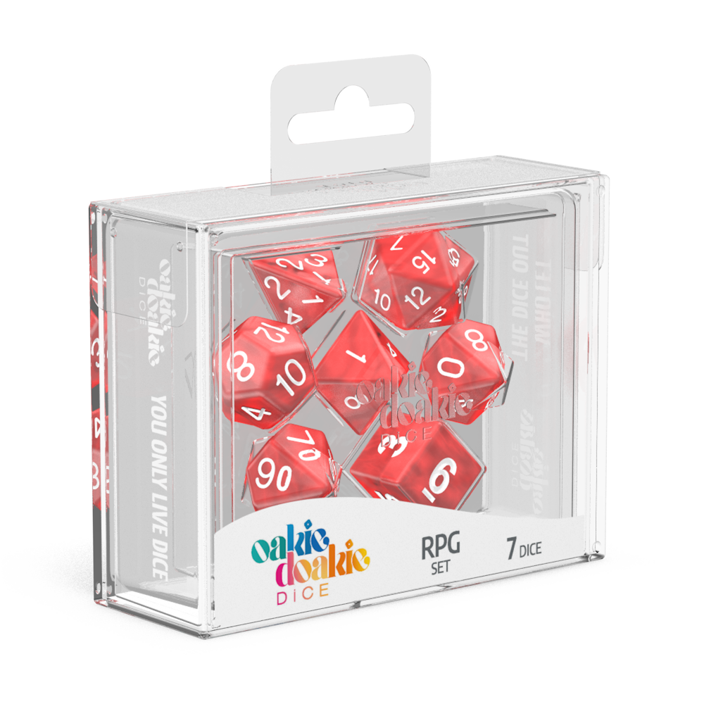 Oakie Doakie Dice Marble - Red RPG Dice Set