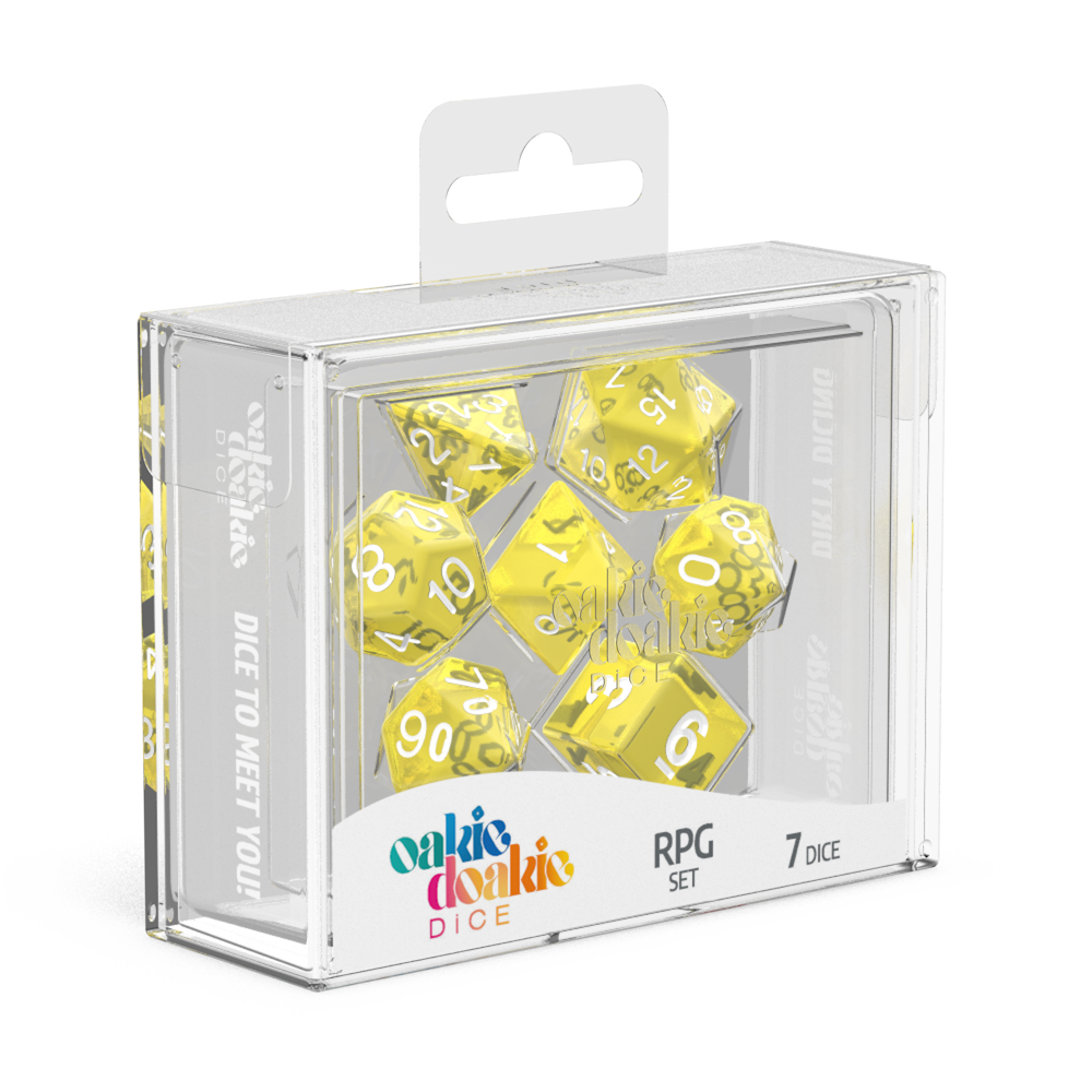 Oakie Doakie Dice Translucent - Yellow RPG Dice Set