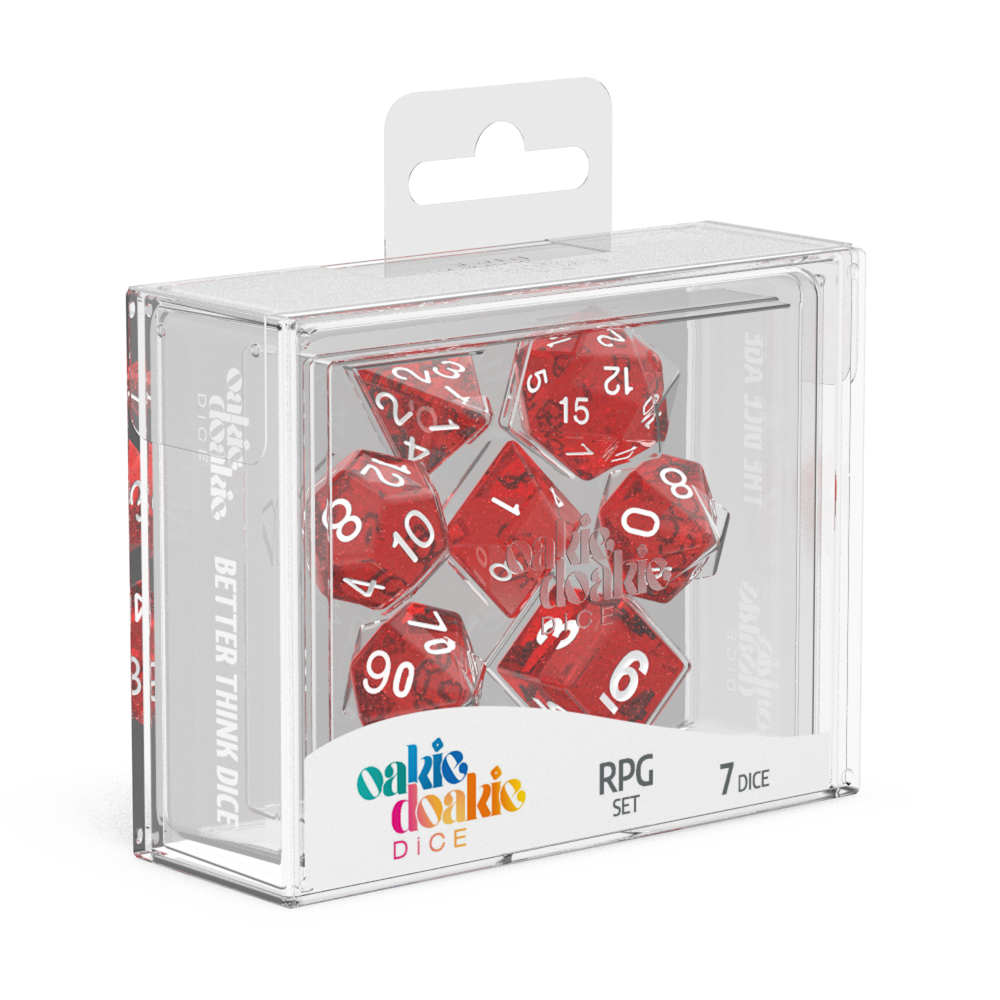 Oakie Doakie Dice Speckled - Red RPG Dice Set