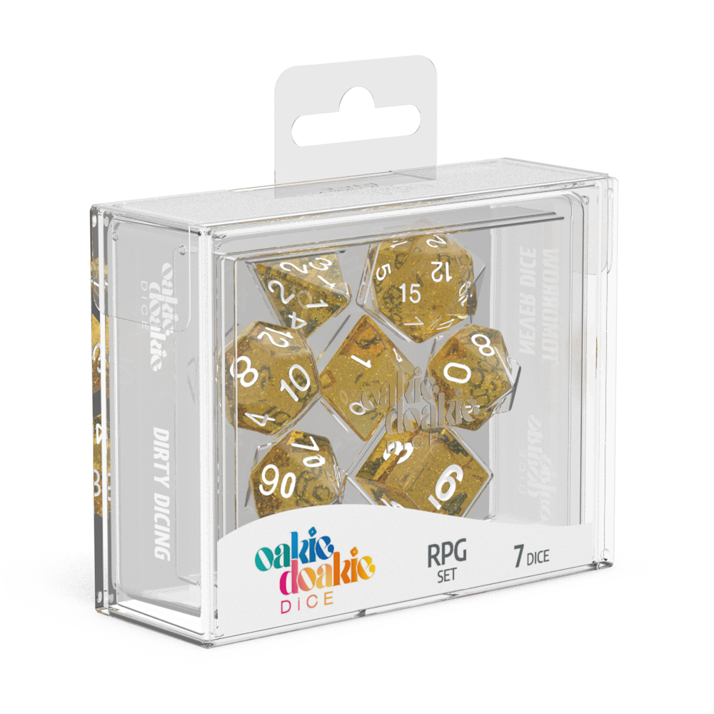 Oakie Doakie Dice Speckled - Orange RPG Dice Set