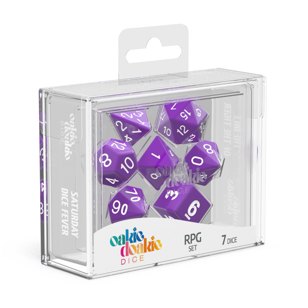 Oakie Doakie Dice Solid - Purple RPG Dice Set