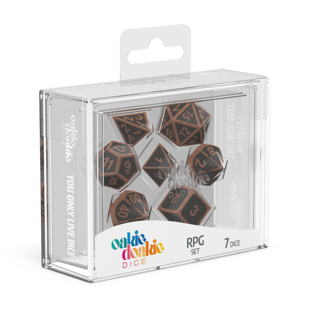 Oakie Doakie Dice Metal - Steampunk RPG Dice Set