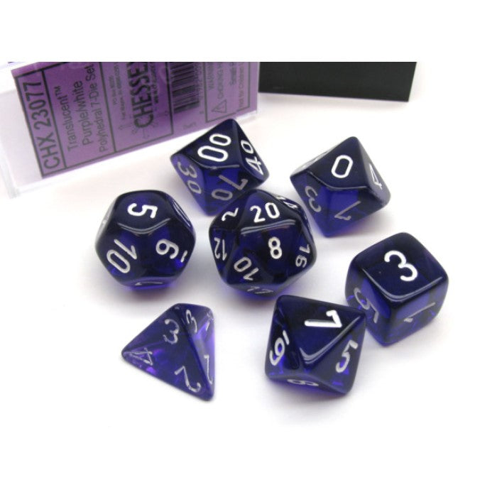 CHX 23077 Translucent Purple/white (Polyhedral 7-Die Set)