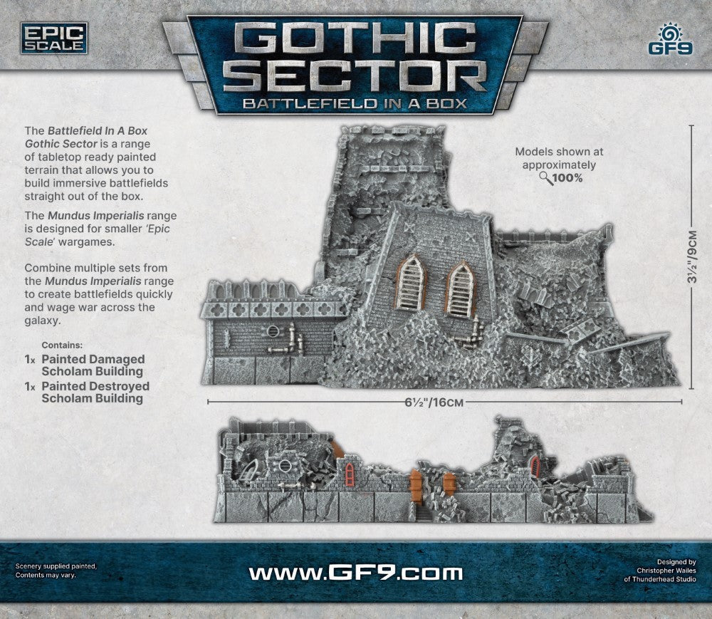 Battlefield in a Box: Gothic Sector - Mundus Imperialis: Scholam (Damaged & Destroyed)