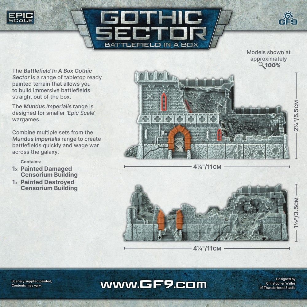 Battlefield in a Box: Gothic Sector - Mundus Imperialis: Censorium (Damaged & Destroyed)