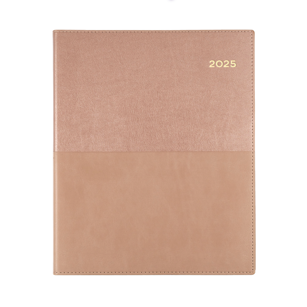 Collins 2025 Calendar Year Diary - Vanessa 325 Spiral Quarto WTV Rose Gold