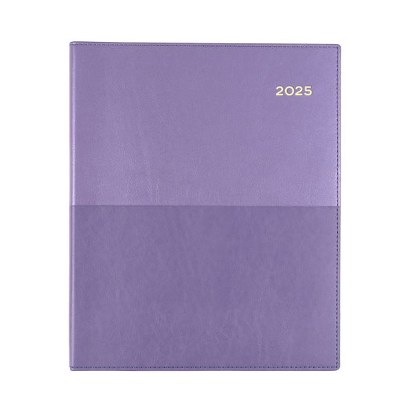 Collins 2025 Calendar Year Diary - Vanessa 325 Spiral Quarto WTV Purple