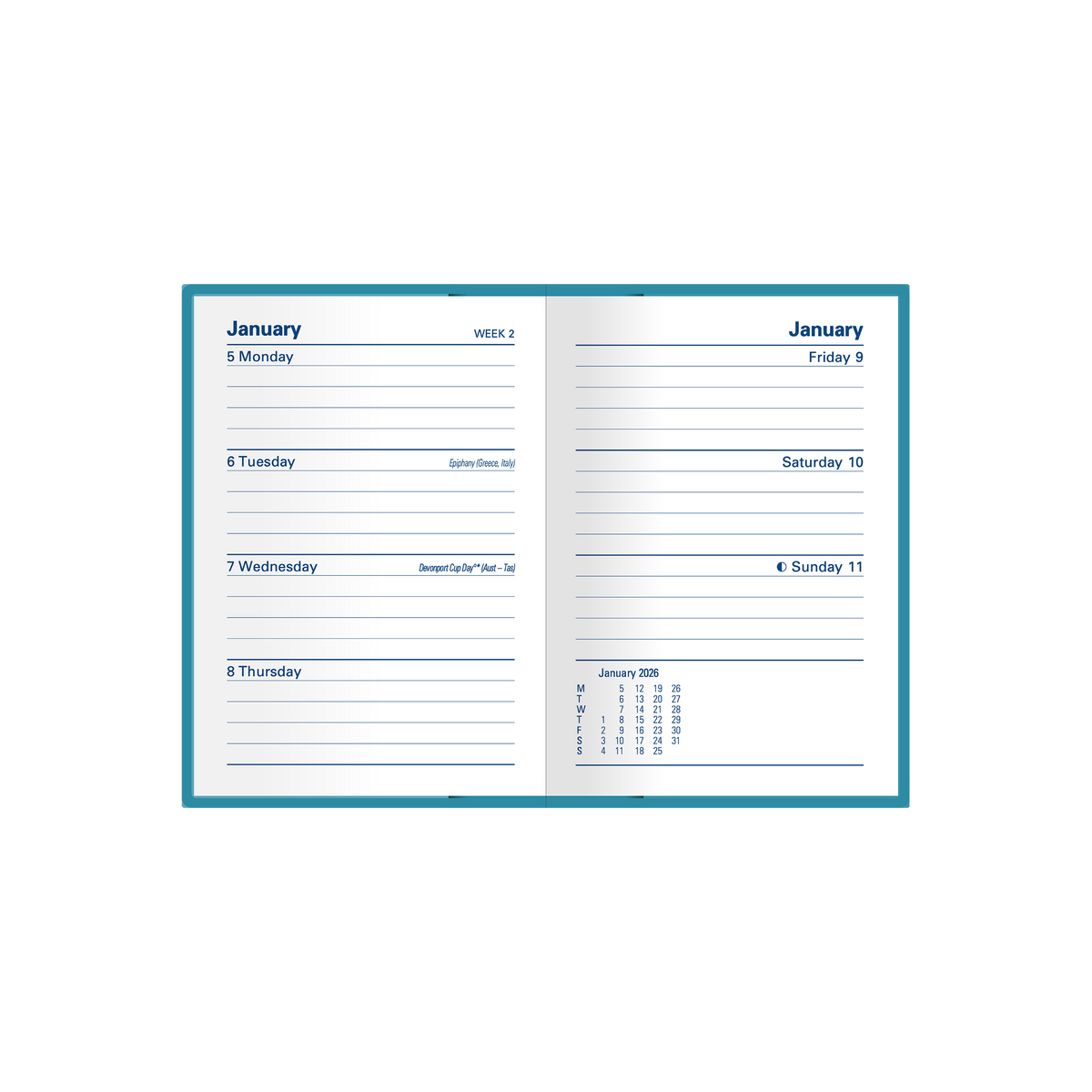 Collins 2026 Calendar Year Diary - Belmont 337 A7 WTV Black