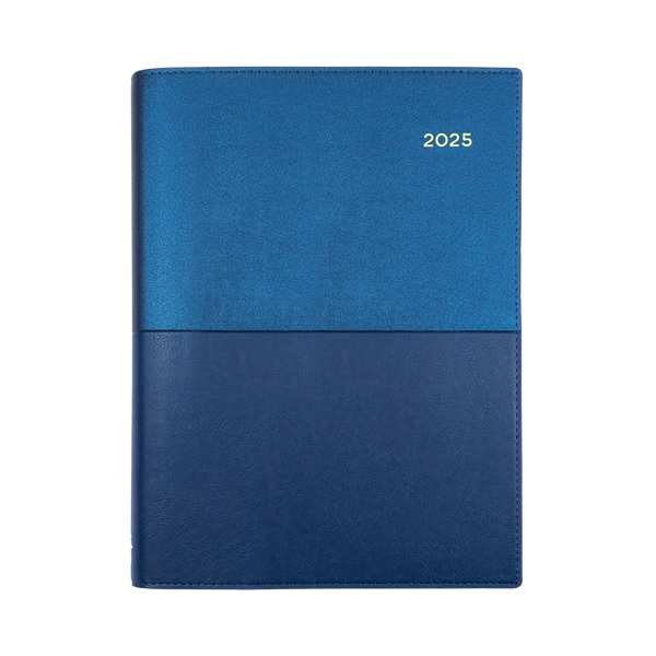 Collins 2025 Calendar Year Diary - Vanessa 345 Spiral A4 WTV Blue