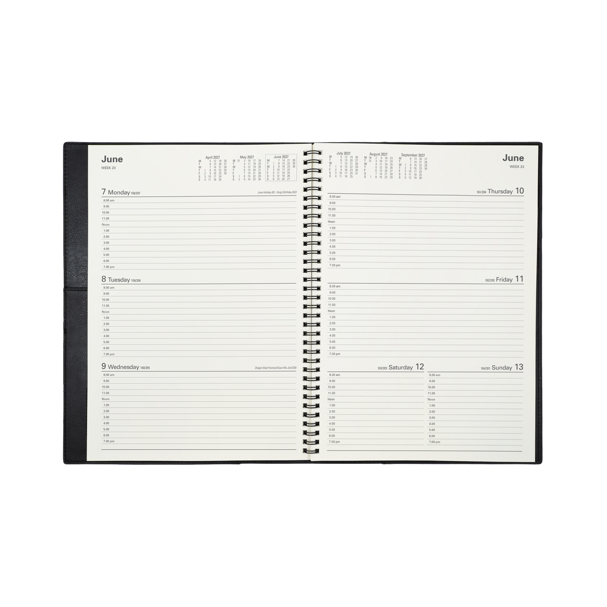 Collins 2027 Calendar Year Diary - Vanessa 345 Spiral A4 WTV Rose Gold