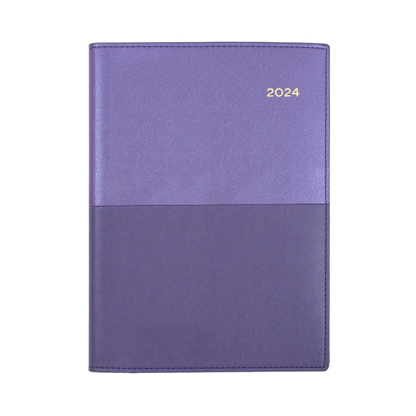 Collins 2024 Calendar Year Diary - Vanessa 365 Spiral A6 Week to View Purple