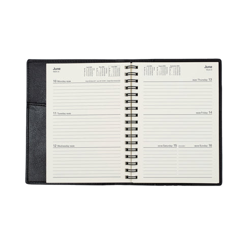 Collins 2024 Calendar Year Diary - Vanessa 365 Spiral A6 Week to View Black