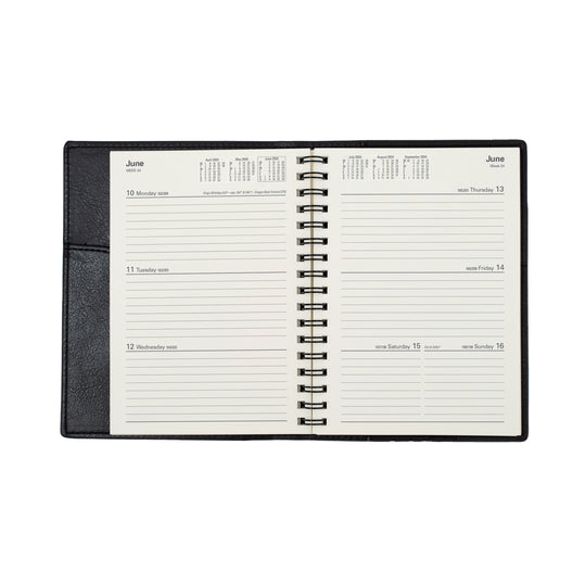 Collins 2024 Calendar Year Diary - Vanessa 365 Spiral A6 Week to View Blue