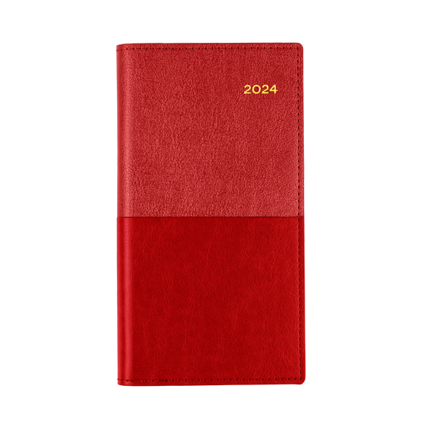 Collins 2024 Calendar Year Diary - Vanessa 375 Spiral B6/7 Slim Week to View Red