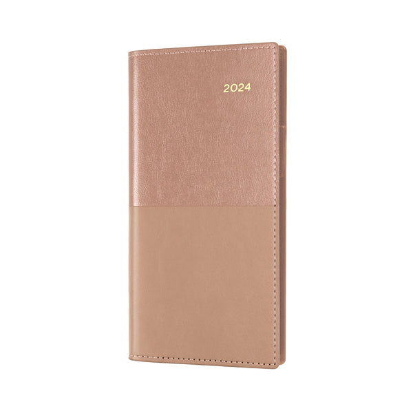 Collins 2024 Calendar Year Diary - Vanessa 375 Spiral B6/7 Slim Week to View Rose Gold