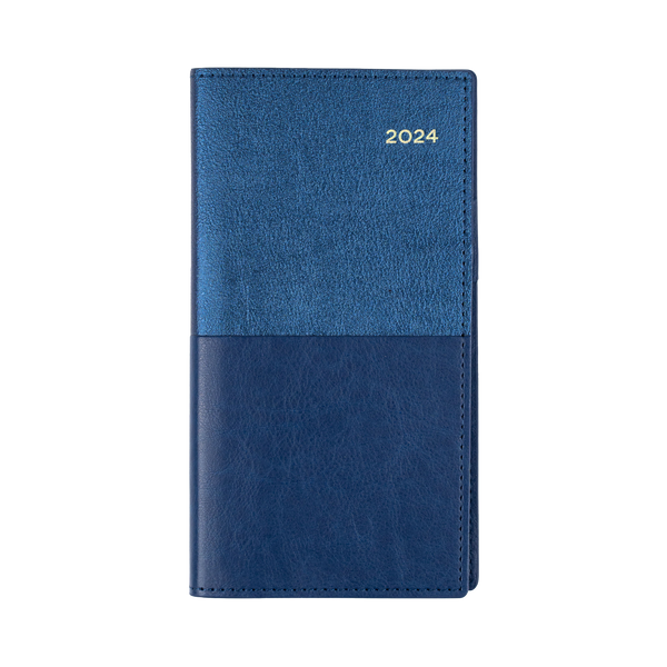 Collins 2024 Calendar Year Diary - Vanessa 375 Spiral B6/7 Slim Week to View Blue