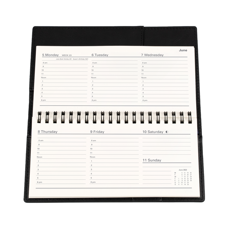 Collins 2024 Calendar Year Diary - Vanessa 375 Spiral B6/7 Slim Week to View Blue