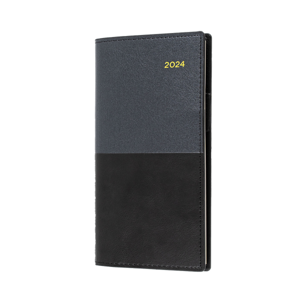 Collins 2024 Calendar Year Diary - Vanessa 375 Spiral B6/7 Slim Week to View Black