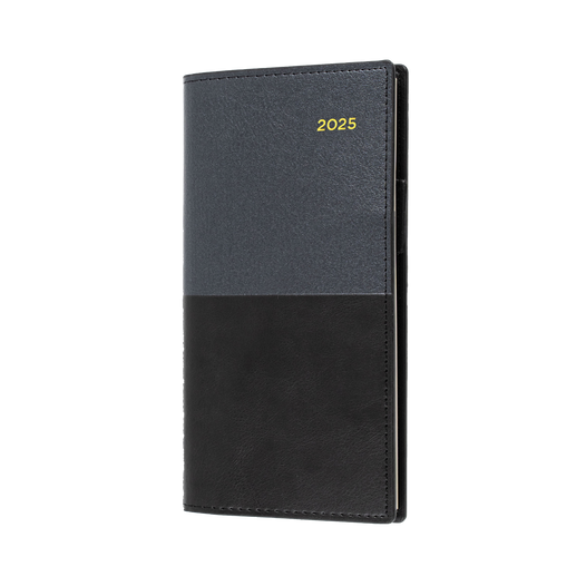 Collins 2025 Calendar Year Diary - Vanessa 375 Spiral B6/7 Slim WTV Black