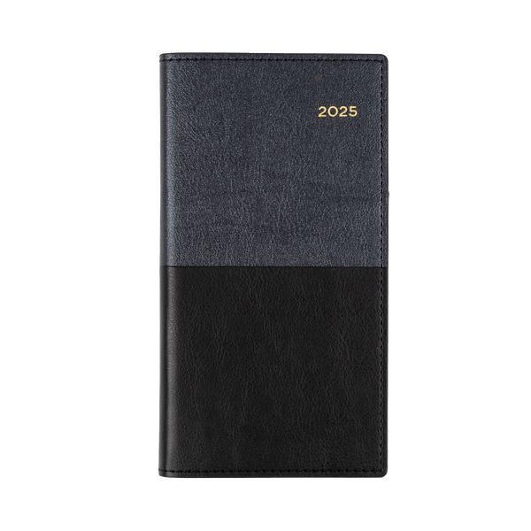 Collins 2025 Calendar Year Diary - Vanessa 375 Spiral B6/7 Slim WTV Black
