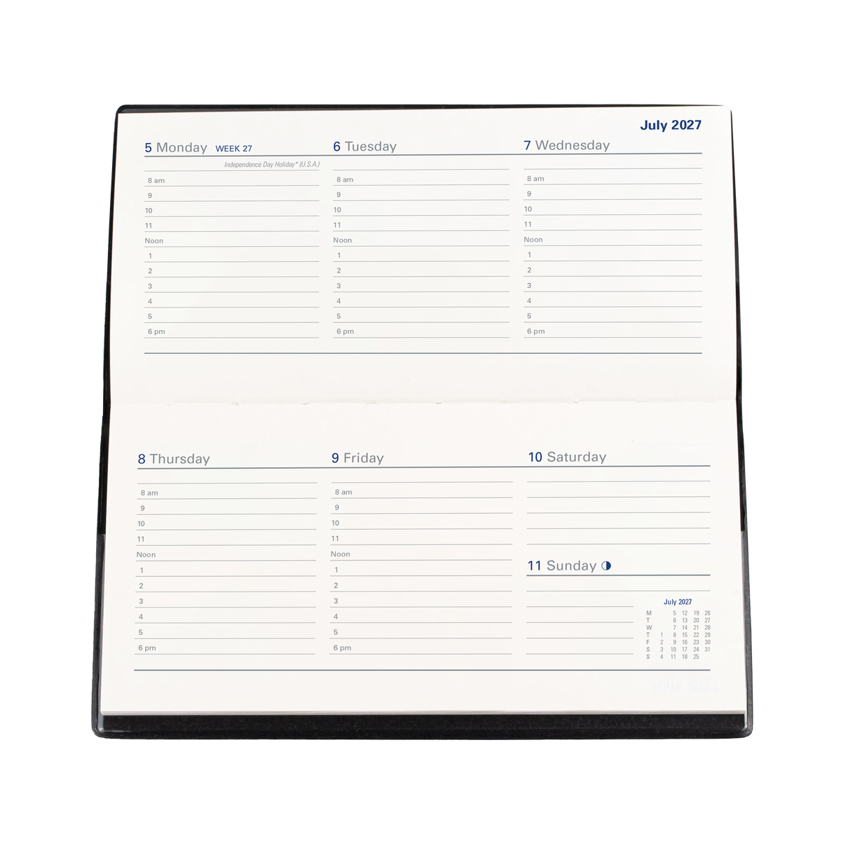 Collins 2027 Calendar Year Diary - Belmont 377L Slimline Landscape WTV Black