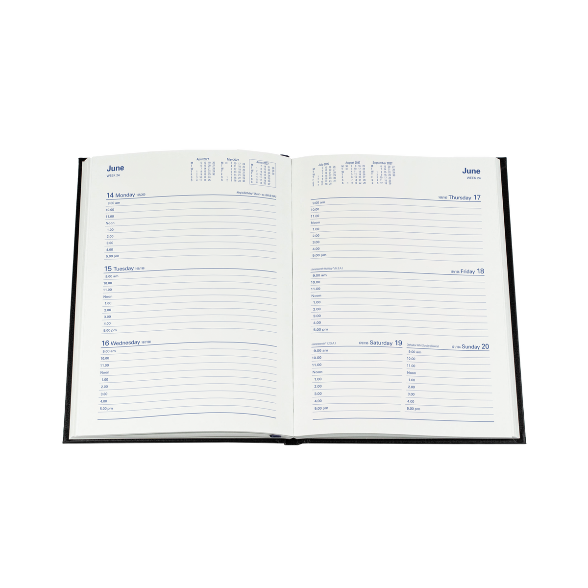 Collins 2027 Calendar Year Diary - Sterling 384 A5 WTV Blue