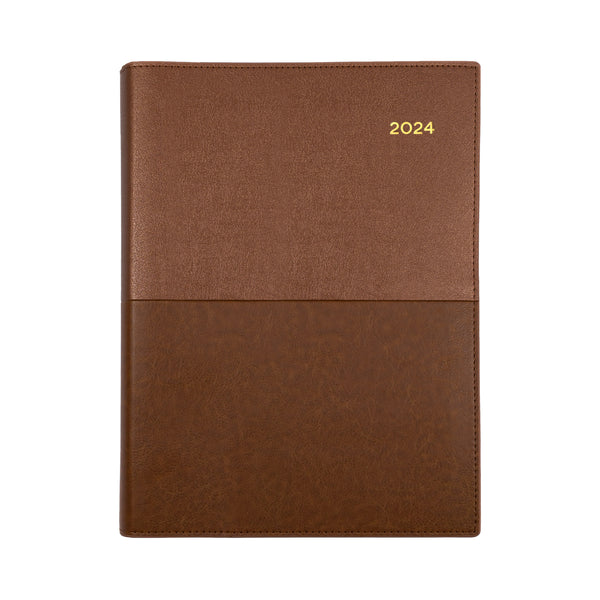Collins 2024 Calendar Year Diary - Vanessa 385 Spiral A5 Week to View Tan