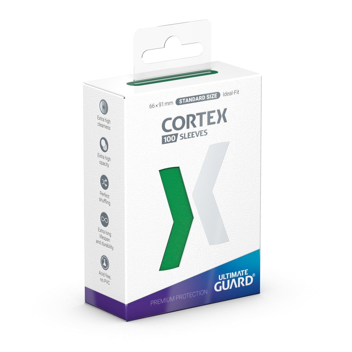 Ultimate Guard Cortex Sleeves - Green - Standard-Size (100 Sleeves)