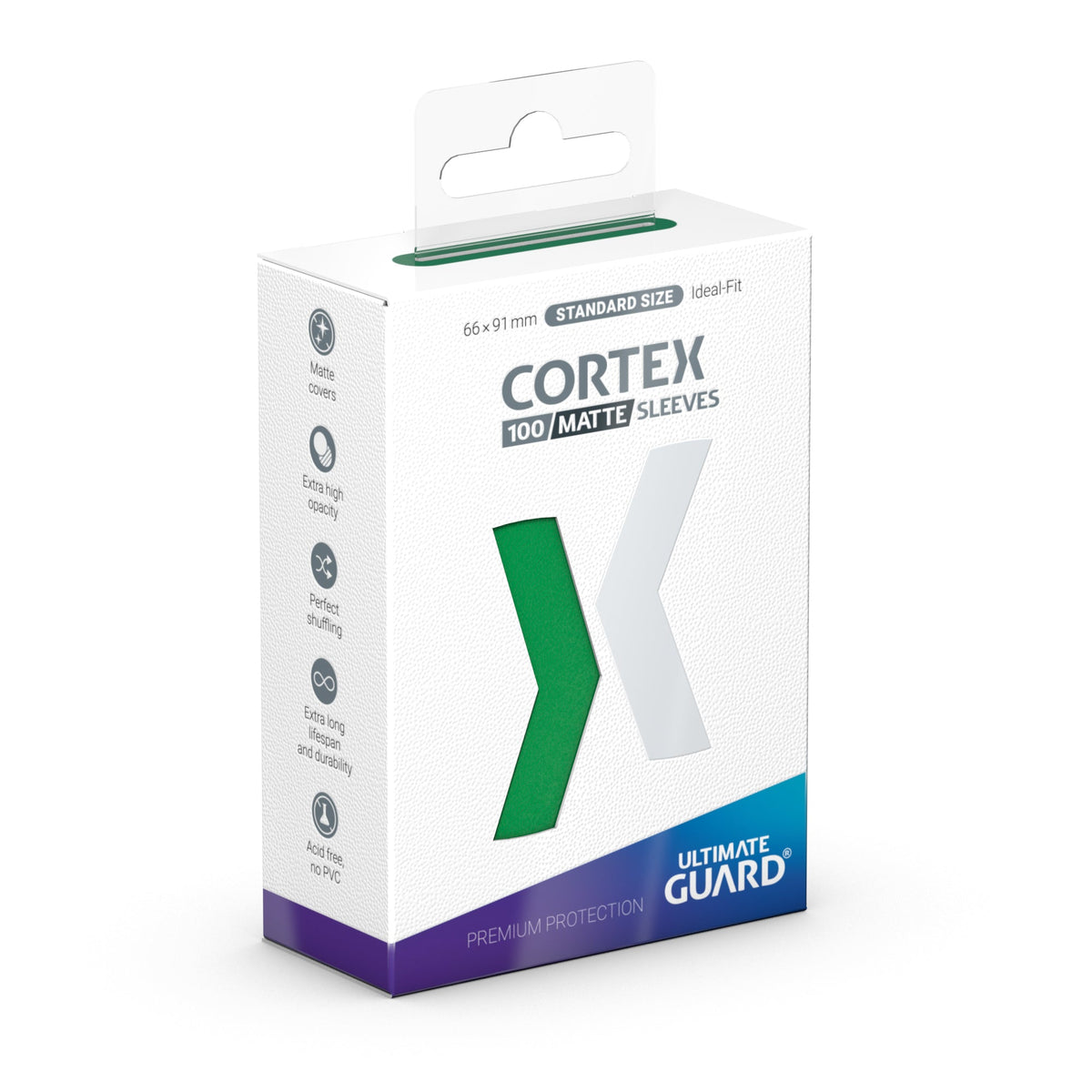 Ultimate Guard Cortex Sleeves - Matte Green - Standard-Size (100 Sleeves)
