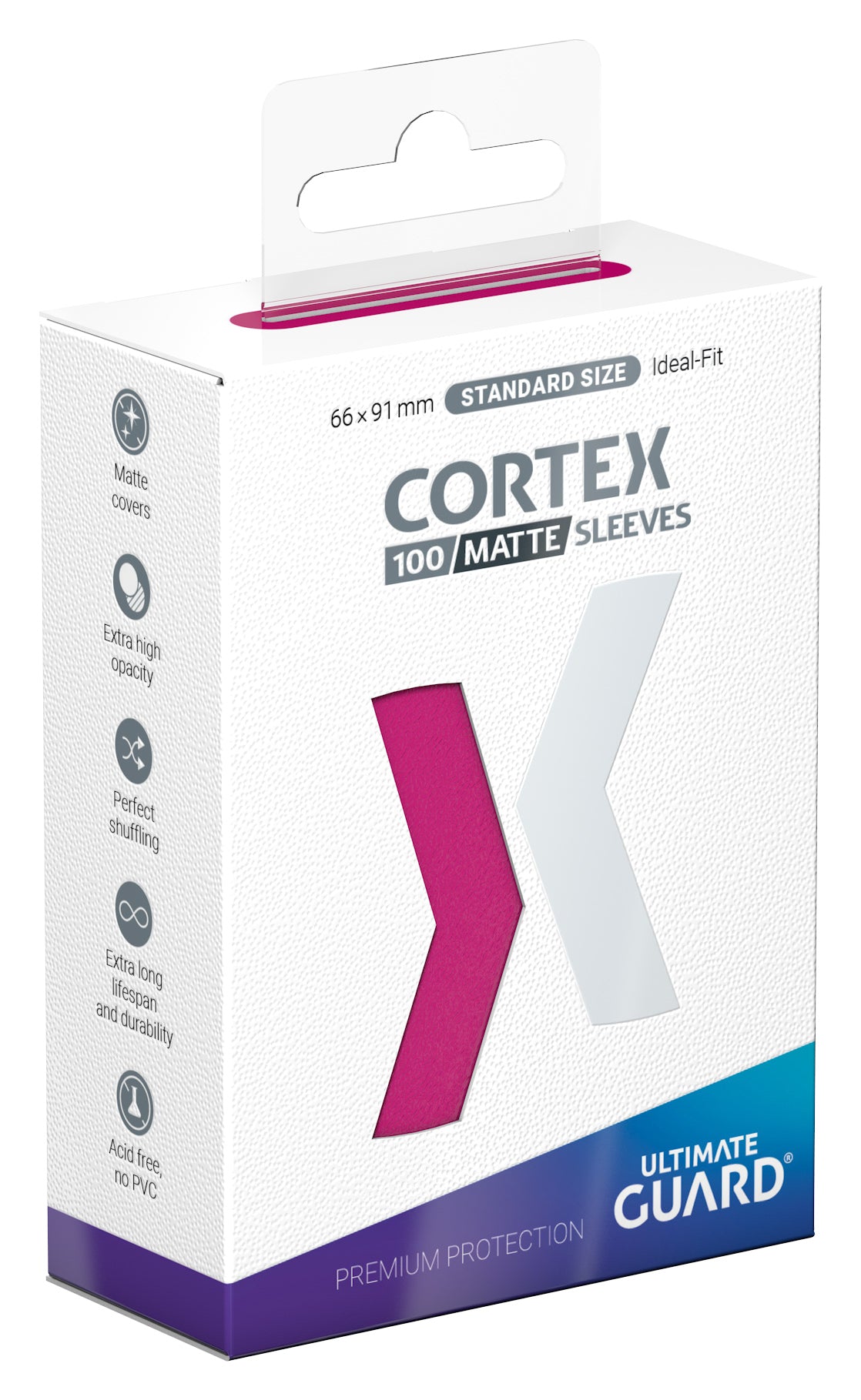 Ultimate Guard Cortex Matte Sleeves - Pink - Standard-Size (100 Sleeves)