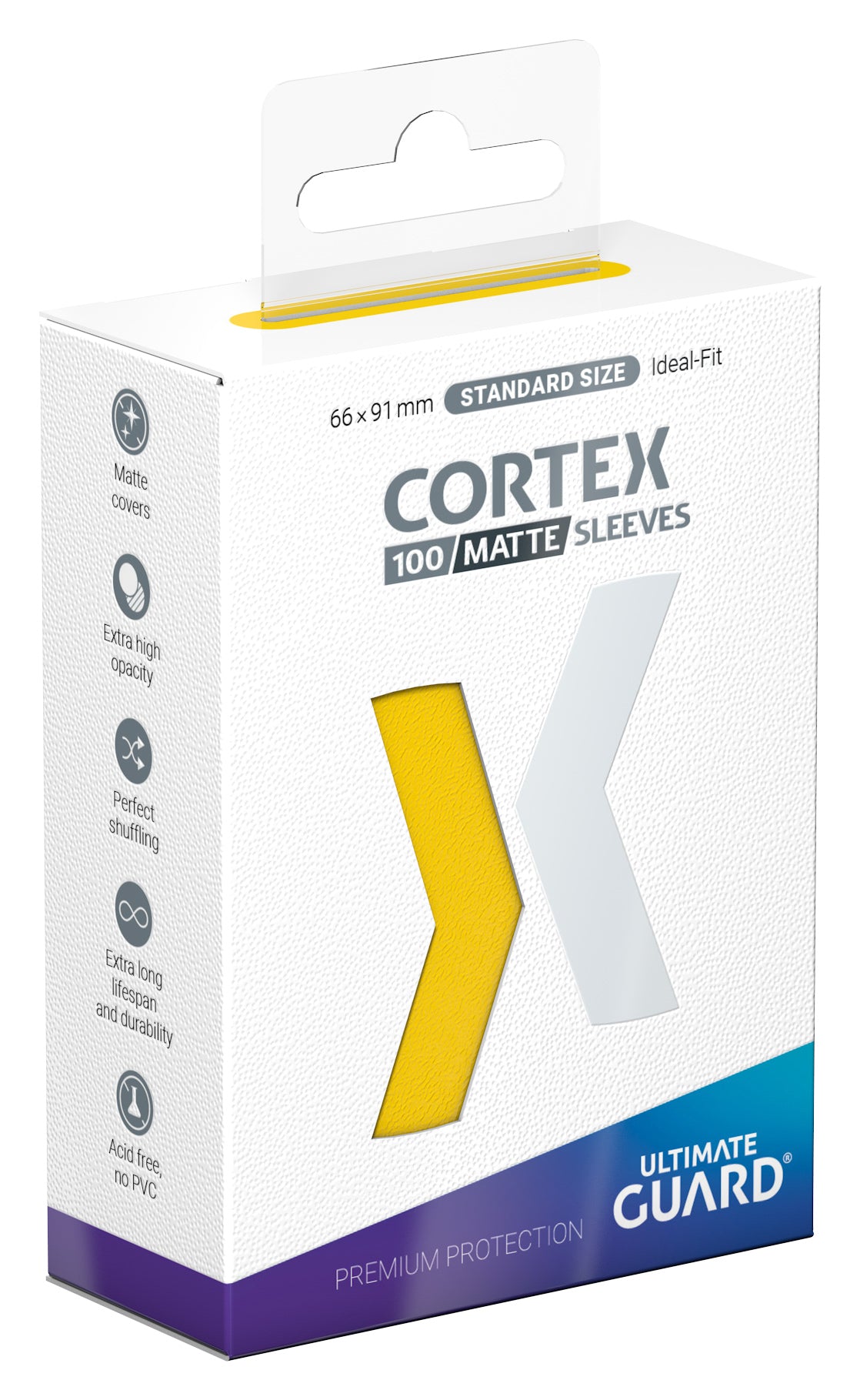Ultimate Guard Cortex Matte Sleeves - Yellow - Standard-Size (100 Sleeves)