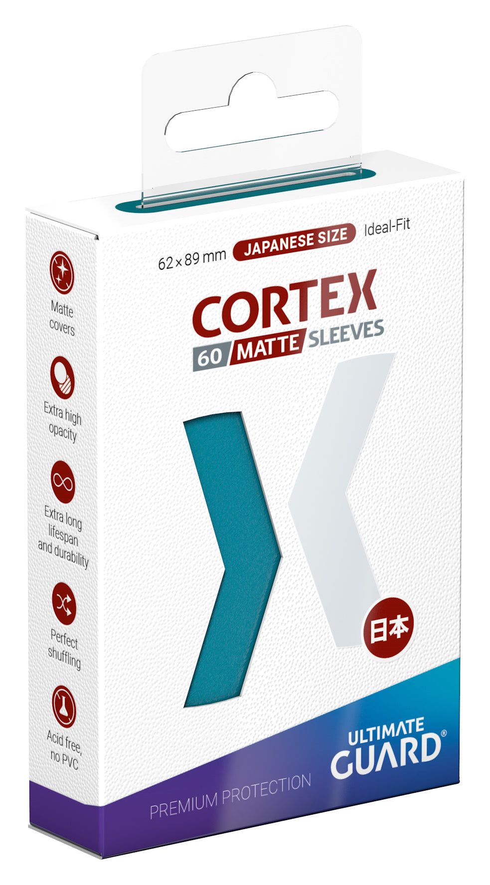 Ultimate Guard Cortex Matte Sleeves - Petrol - Japanese-Size (60 Sleeves)