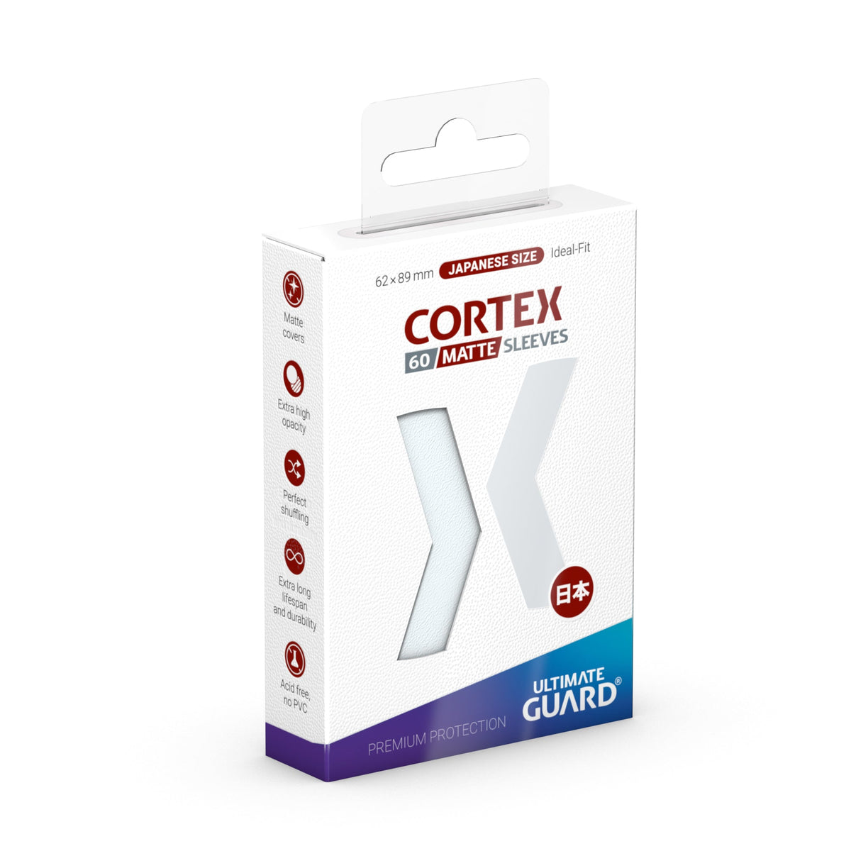 Ultimate Guard Cortex Matte Sleeves - Transparent - Japanese-Size (60 Sleeves)