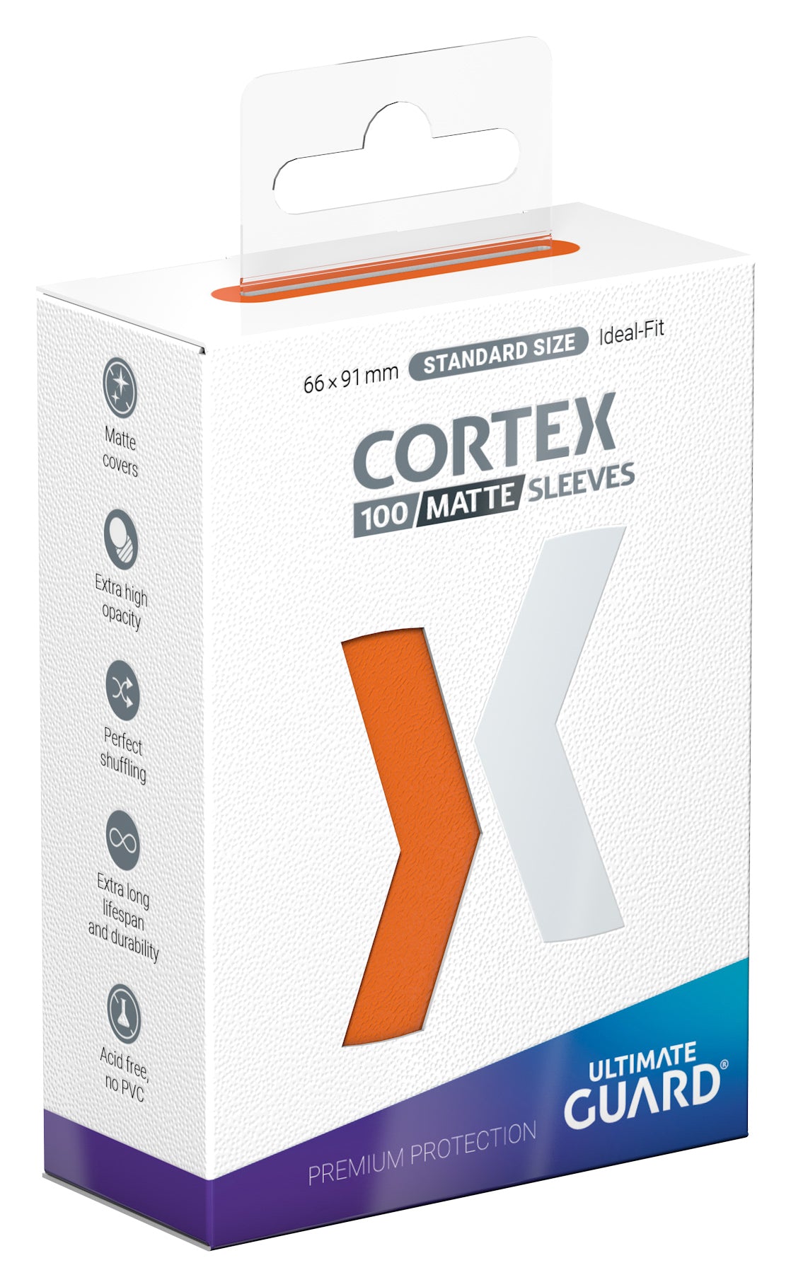 Ultimate Guard Cortex Matte Sleeves - Orange - Standard-Size (100 Sleeves)