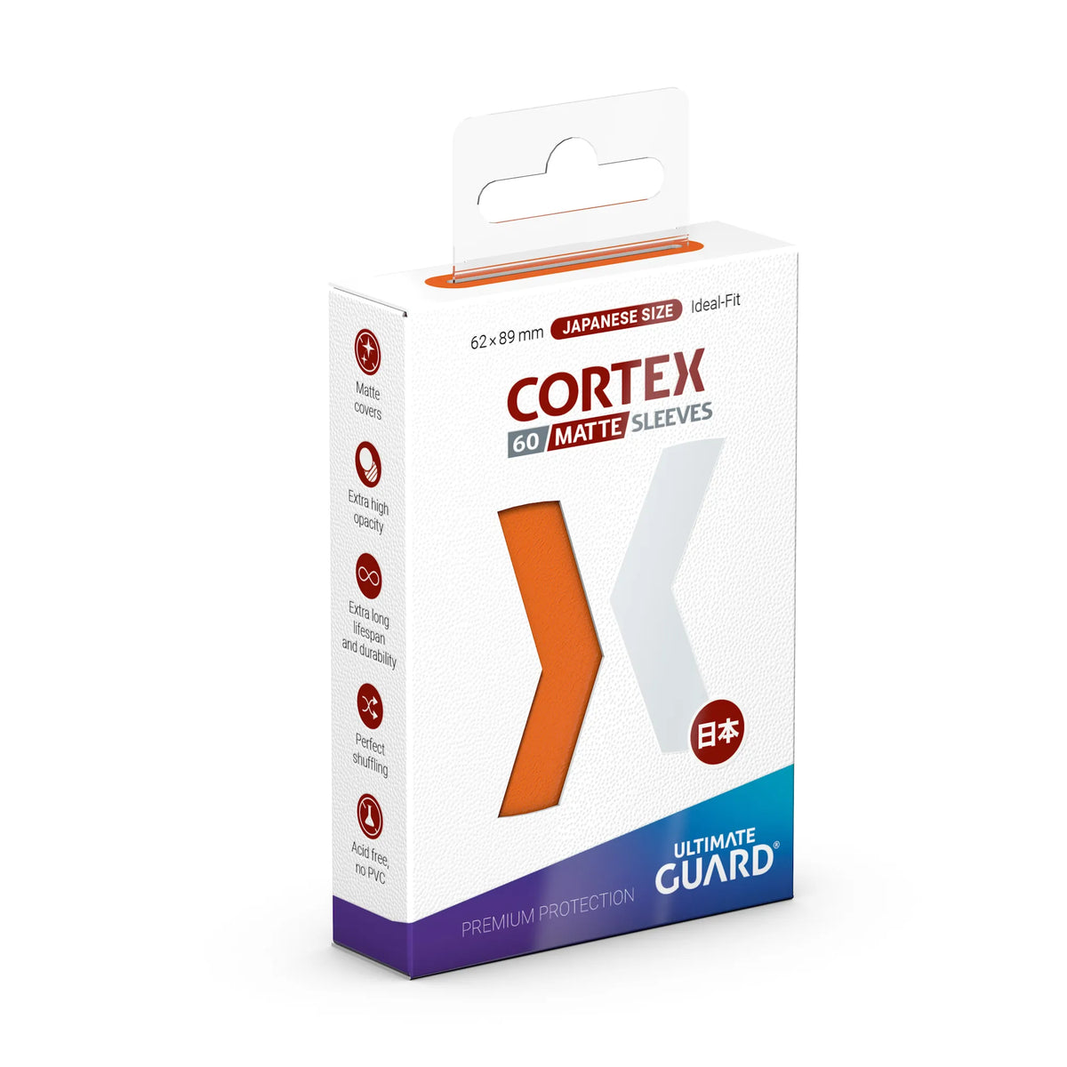 Ultimate Guard Cortex Matte Sleeves - Orange - Japanese-Size (60 Sleeves)