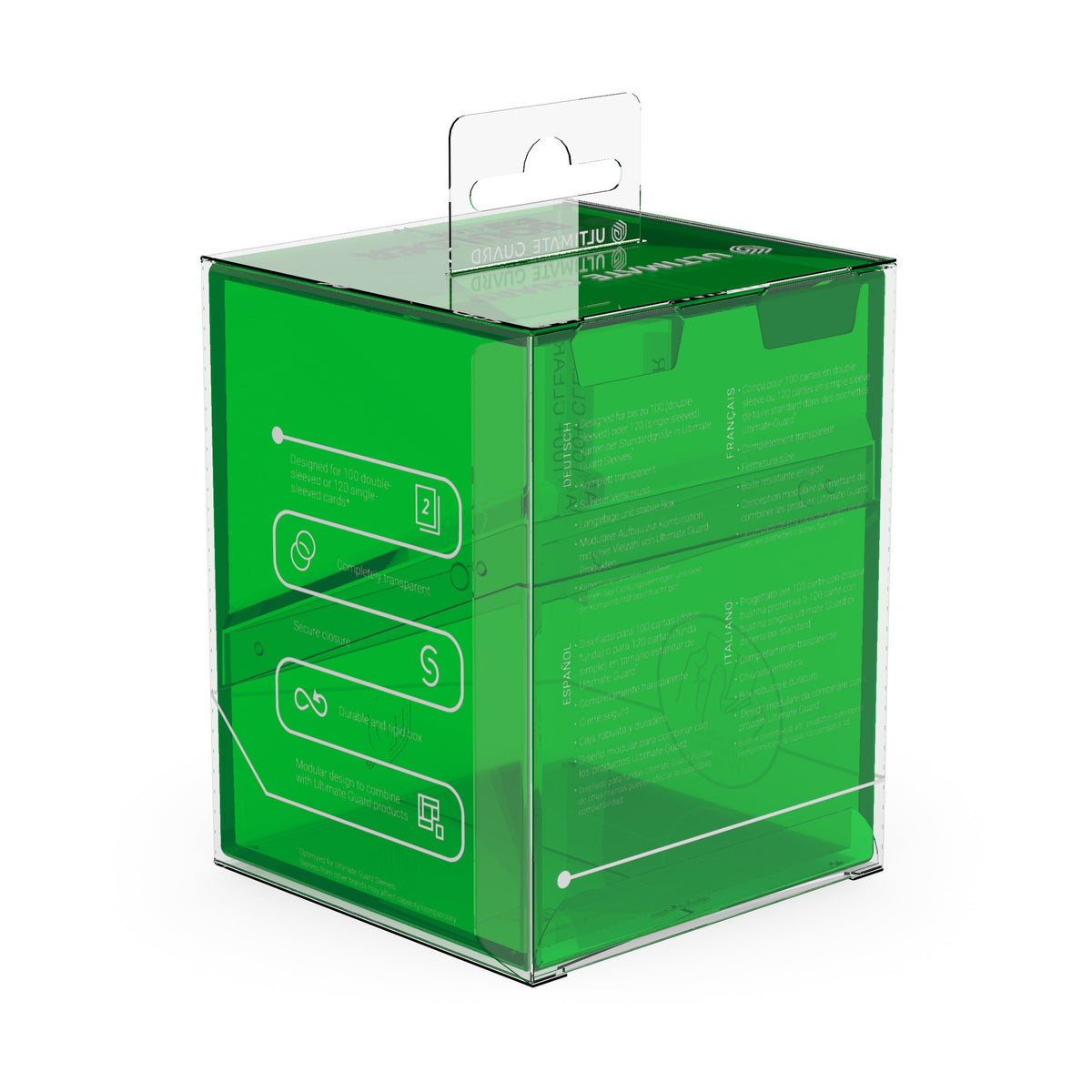 Ultimate Guard Boulder 100+ Clear Deck Box - Emerald