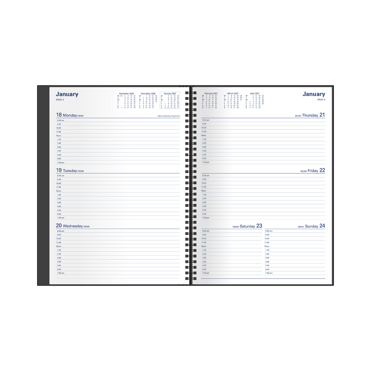 Collins 2027 Calendar Year Diary - Associate 4201.V99 A4 WTV Black
