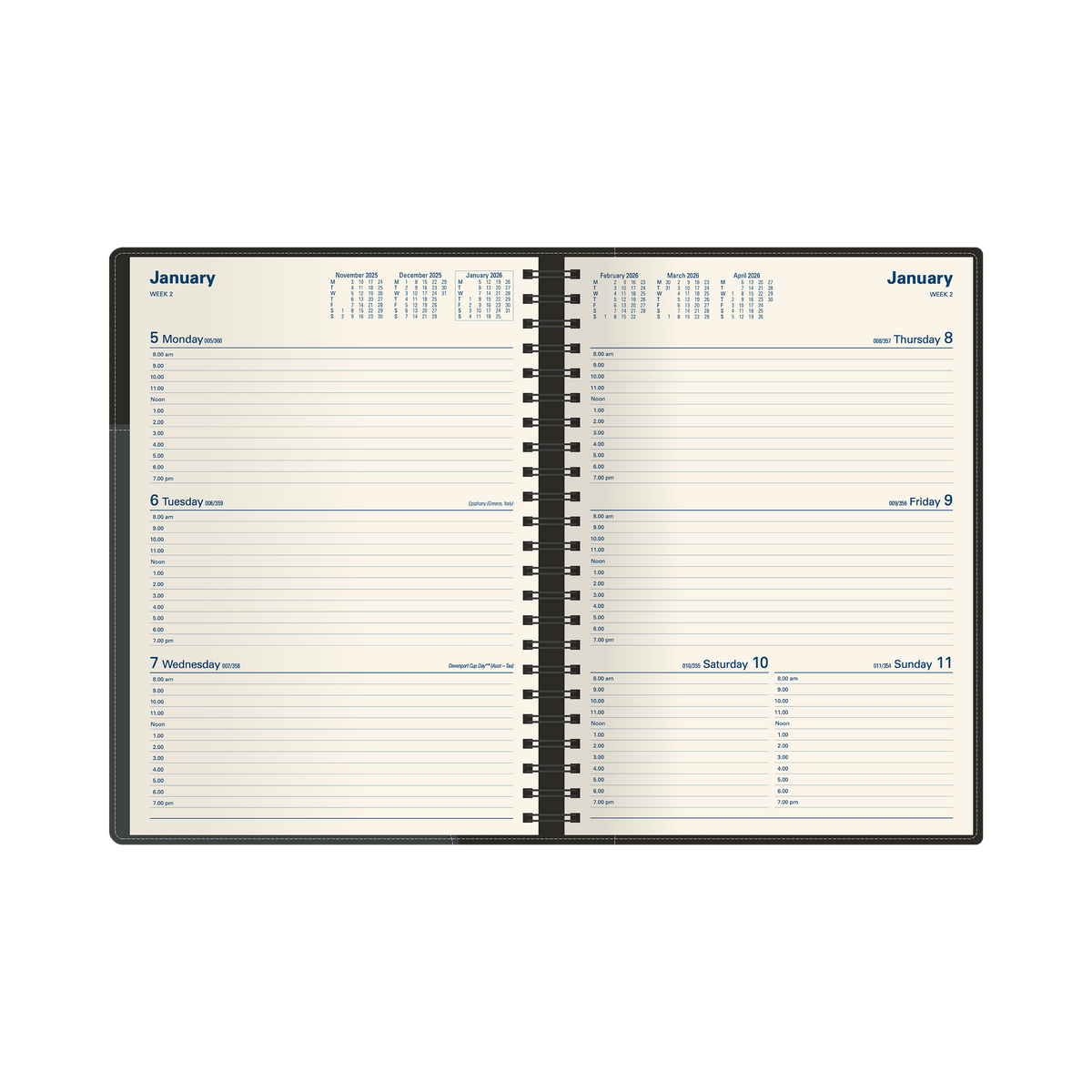 Collins 2026 Calendar Year Diary - Associate II 4251 A4 WTV Black