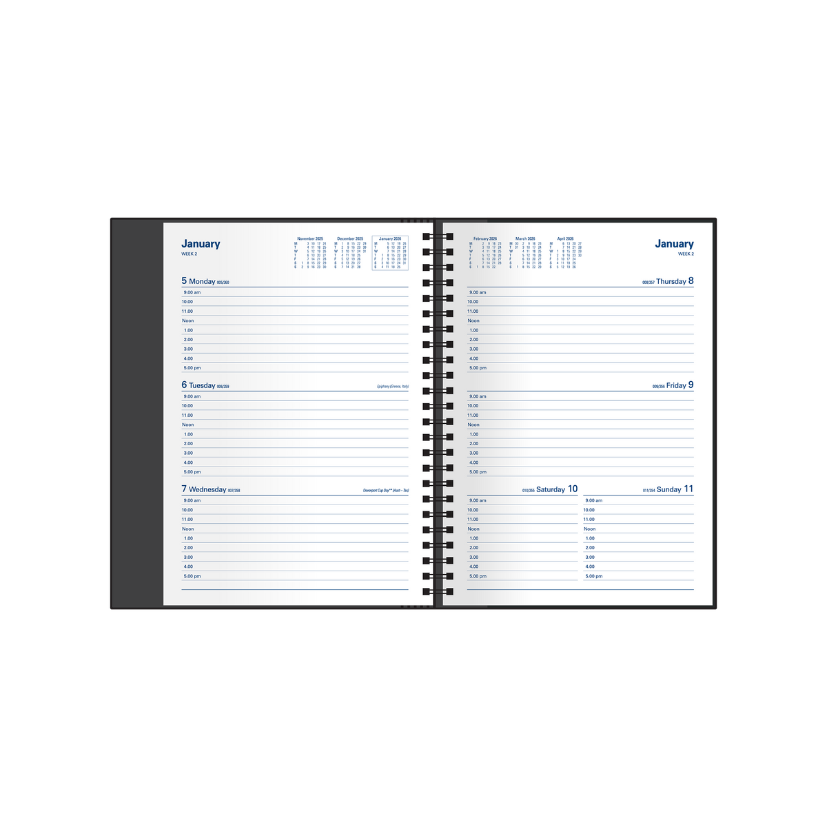 Collins 2026 Calendar Year Diary - Associate 4501.V99 A5 WTV Black