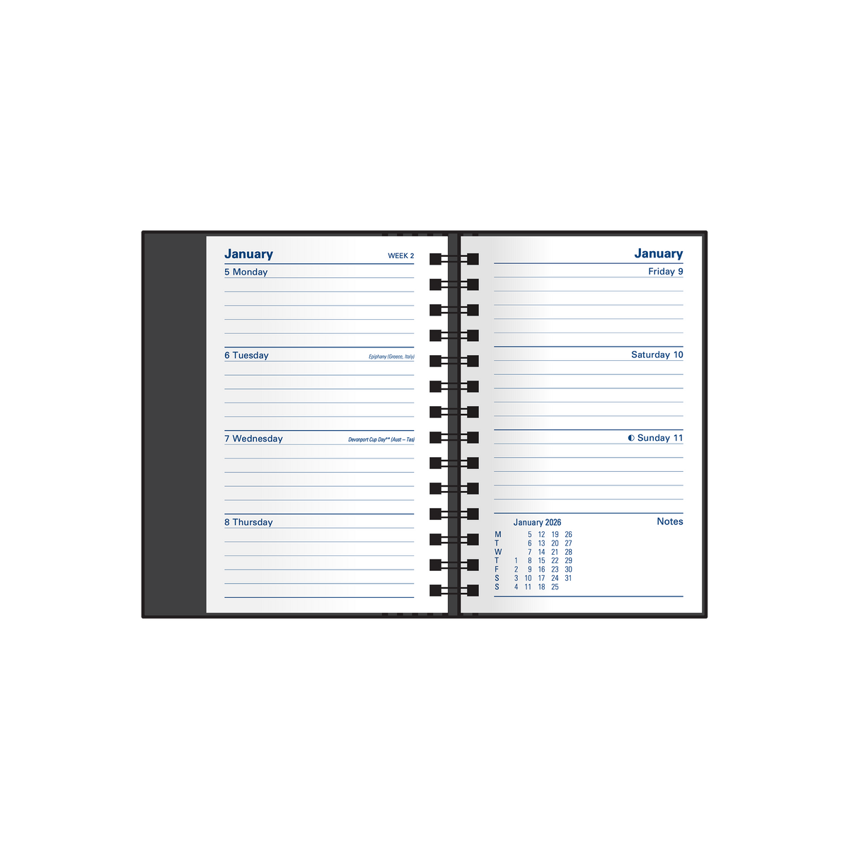 Collins 2026 Calendar Year Diary - Associate 4801.V99 Pocket WTV Black