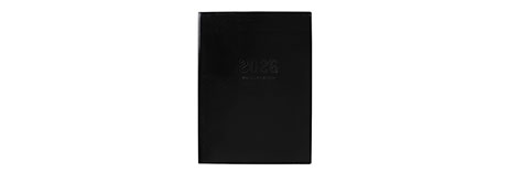 Cumberland 2026 Calendar Year Diary - Luxe Planner 48PBK Executive Book A4 PVC MTV Black