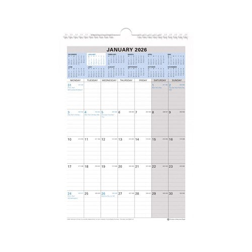 Collins Debden 2026 Calendar Year - Calendar 12 Month CE0011 A4 WIRO (297x210mm) MTV
