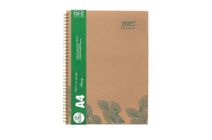 Cumberland 2027 Calendar Year Diary - Ecowise Enviro 47SECB27 A4 WTV Kraft
