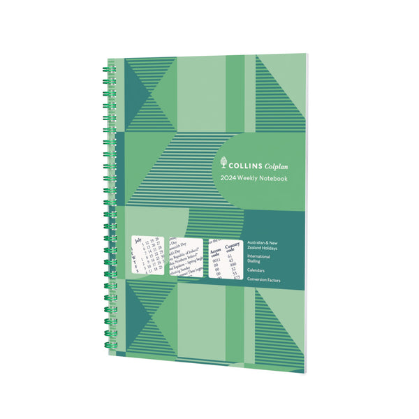 Collins 2024 Calendar Year Diary - Weekly Notebook A4 Week to Page Spiral Mint