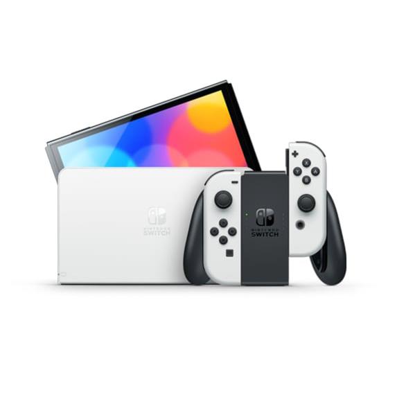 Nintendo Switch Console OLED Model White + Super Mario Bros Wonder DLC & 12-Month Online Membership Bundle